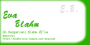 eva blahm business card